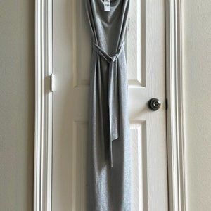 Sexy Silver Sparkle Ankle Length Dress with Belt